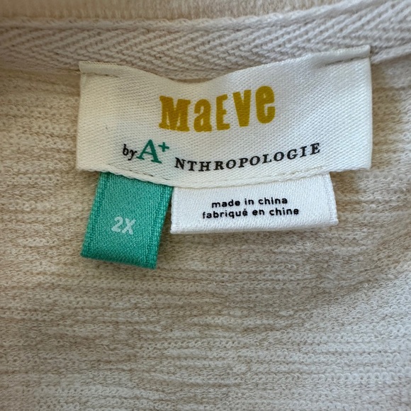 Anthropologie Maeve Ivory Puff Sheer Top - Picture 9 of 10